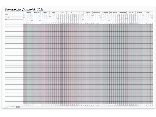 Whiteboardtavla Semesterplan 2026 Primmeshiper