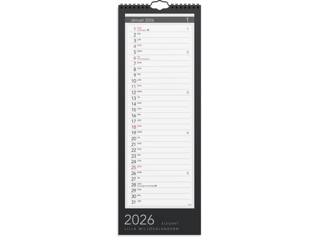 Väggkal Lilla Miljökalender Elegant 2026 Primmeshiper