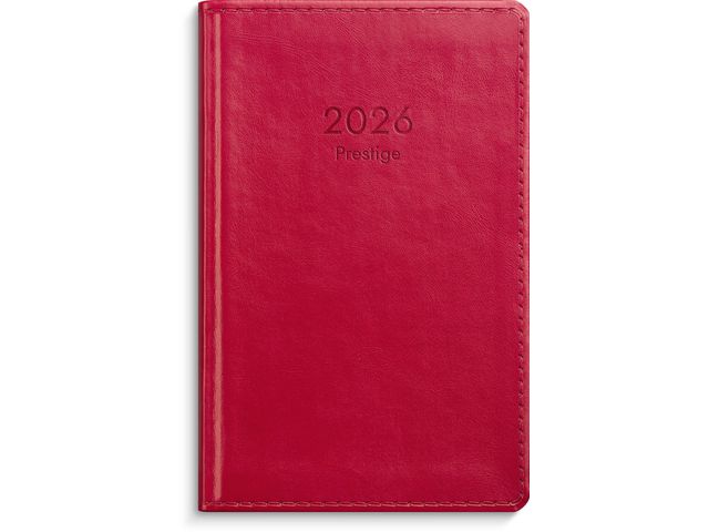 Kalender Prestige 2026 konstläder röd Primmeshiper
