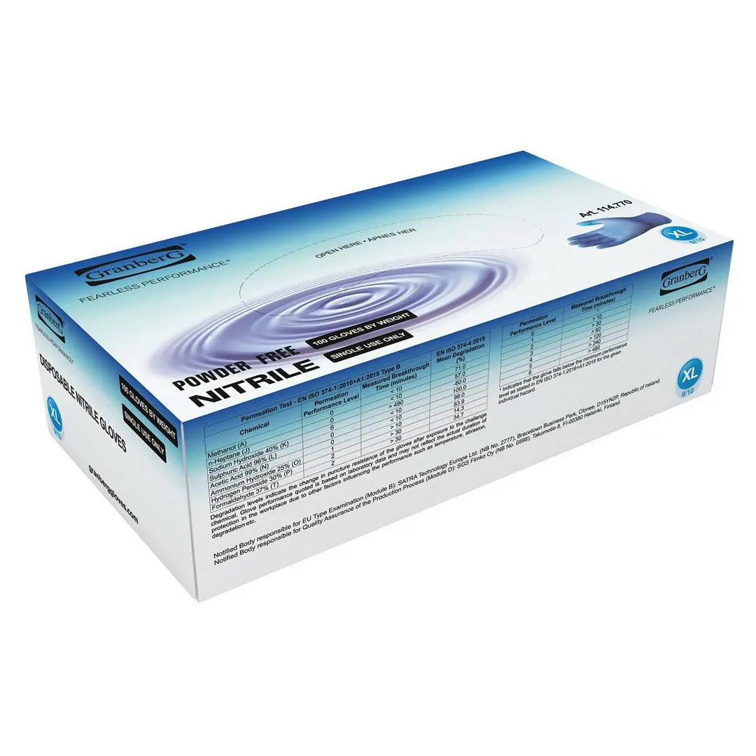 Nitrilhandske 114.770 blå XXL 100/fp Primmeshiper