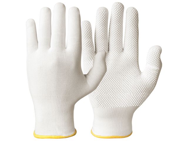 Textilhandske 0483 noppor vit 9 - Primmeshiper