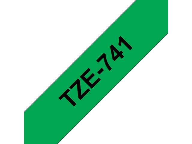 Tape BROTHER TZE741 18mm svart på grön - Primmeshiper