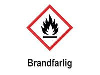 Skylt Brandfarlig A5 Plast