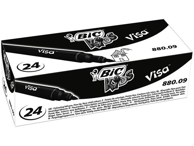 Fiberpenna BIC Kids Visa F svart 24/fp - Primmeshiper
