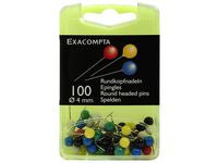 Kartnål EXACOMPTA 4mm sort.färg 100/fp