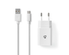 Laddare vägg NEDIS 2.4 A USB-C 1m vit